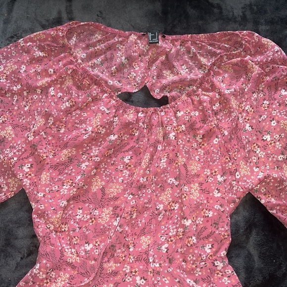 Forever 21 floral open back dress pink - Picture 2 of 6